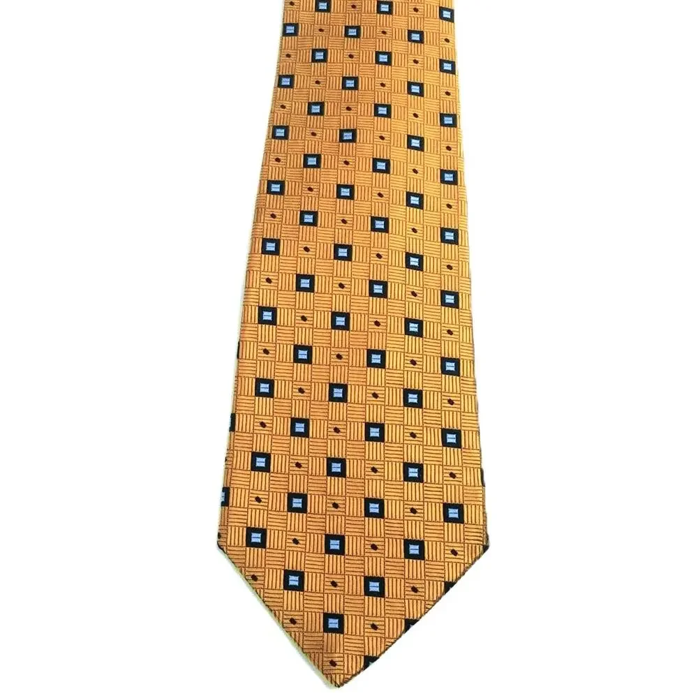 Robert Talbott Geometric Silk Tie Best of Class Nordstrom Golden Yellow Blue USA